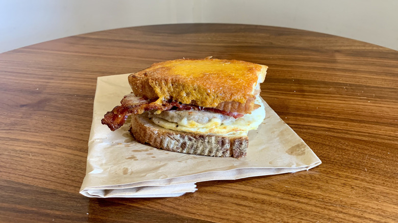 Peet's Bacon Sausage Cheddar Crispy