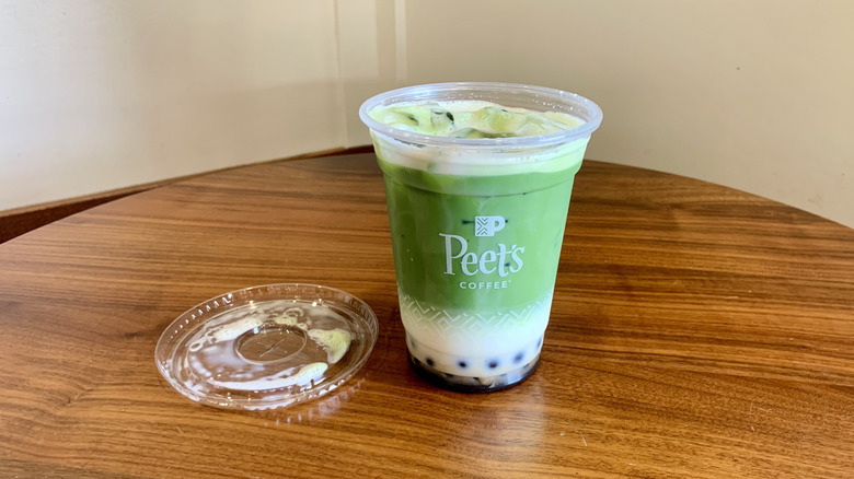 Peet's Iced Matcha Latte With Popping Pearls