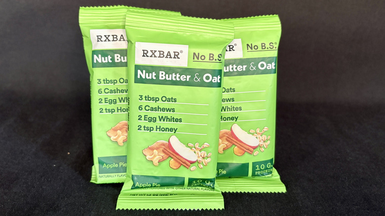 three RXBARs in green packaging