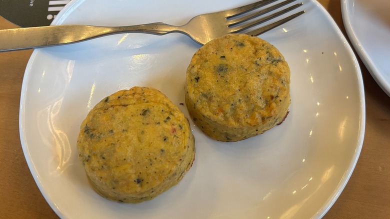 Starbucks Italian Sausage Egg Bites on white plate