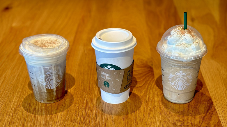 Three Pistachio flavored drinks