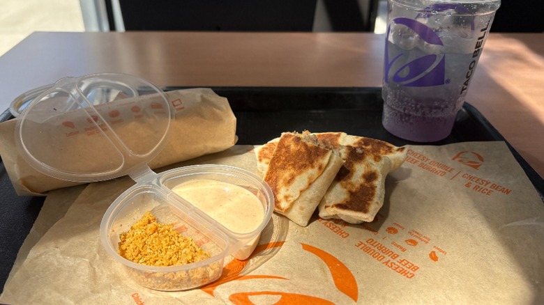 Four burritos stacked on top of each other