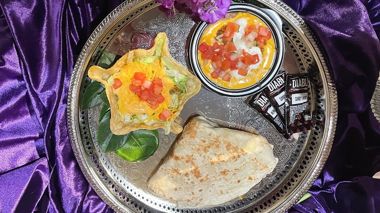 Taco Bell Luxe Value Menu items on silver tray