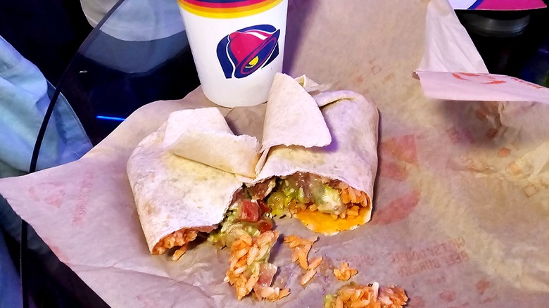 7-Layer Burrito split in half