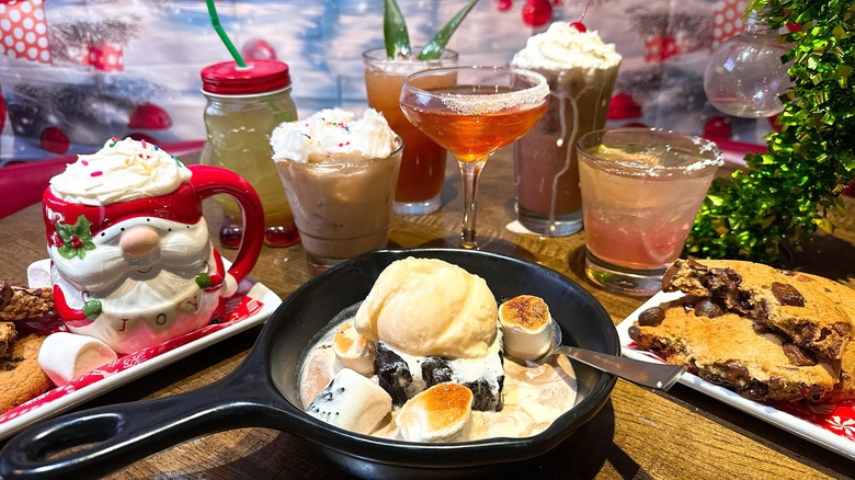 Fridays drinks and desserts on a table