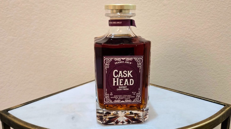 Bottle of TJs Cask Head bourbon
