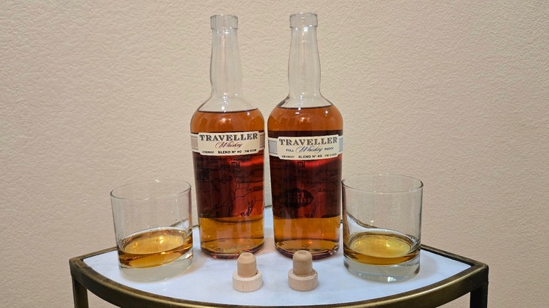 Traveller whiskey side by side in a tasting