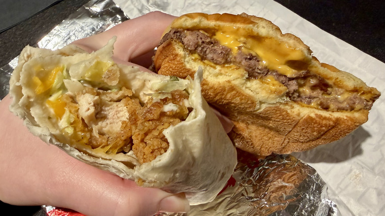 The new Cheesy Bacon Cheeseburger and Chicken Tenders Ranch Wrap from Wendy's