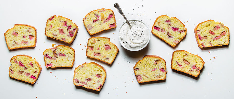 Rhubarb Pound Cake with Black Tea Cream