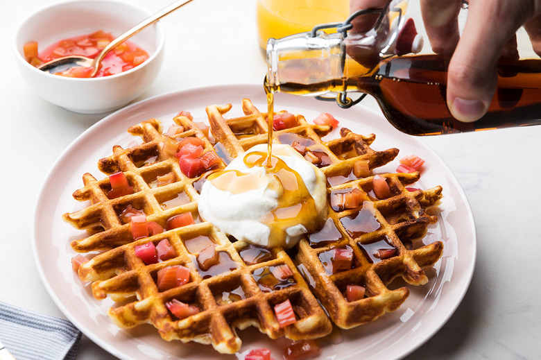 Waffles with Charred Rhubarb Recipe