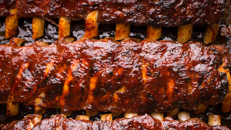 Barbecue rack of ribs.