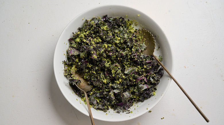 kale and broccoli combined in a bowl