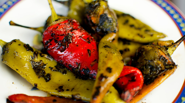 charred roasted peppers