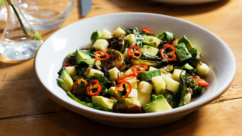 Roasted Brussels Sprouts with Avocado