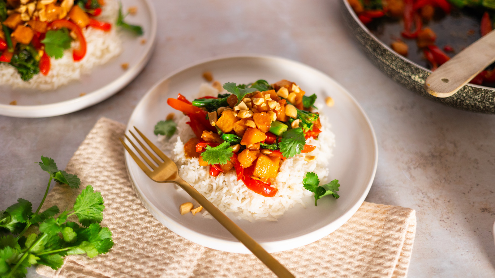 Roasted Butternut Squash Sichuan StirFry Recipe