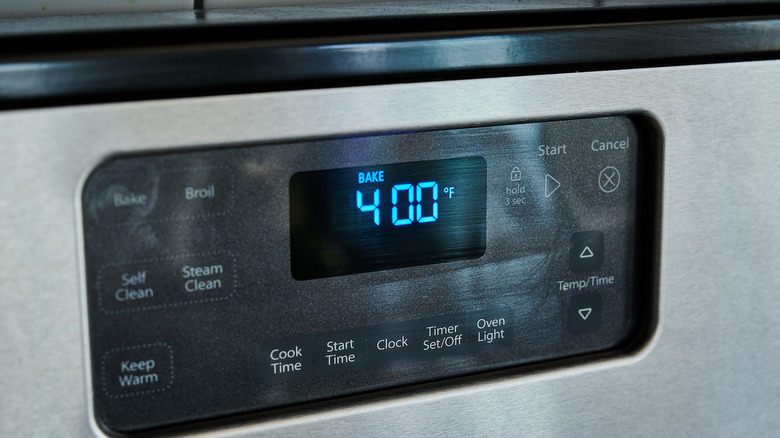 preheating the oven to 400 F