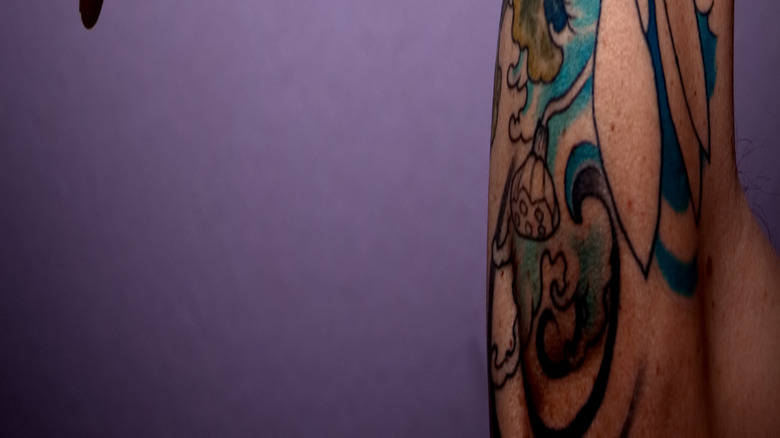 A tattooed arm