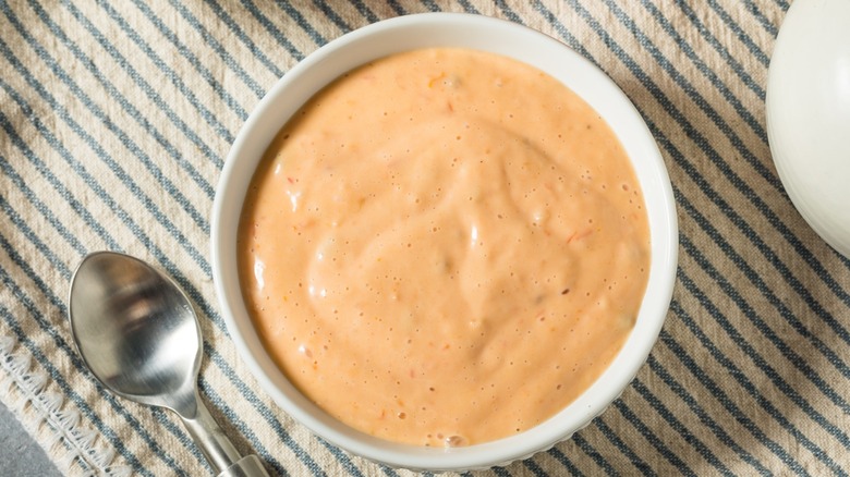 Russian dressing in a bowl