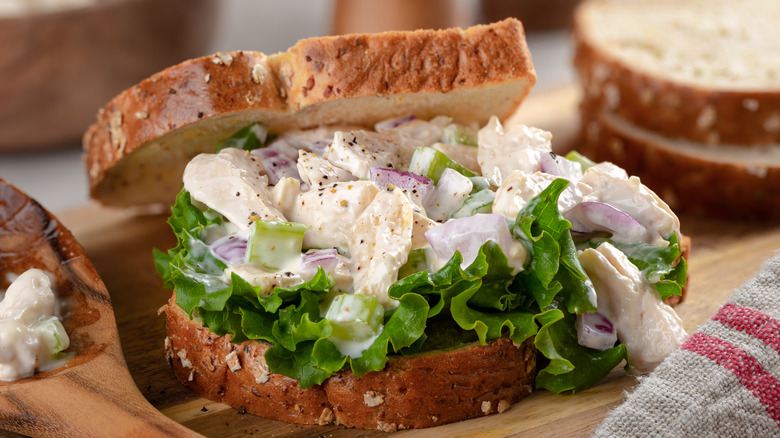 A chicken salad sandwich