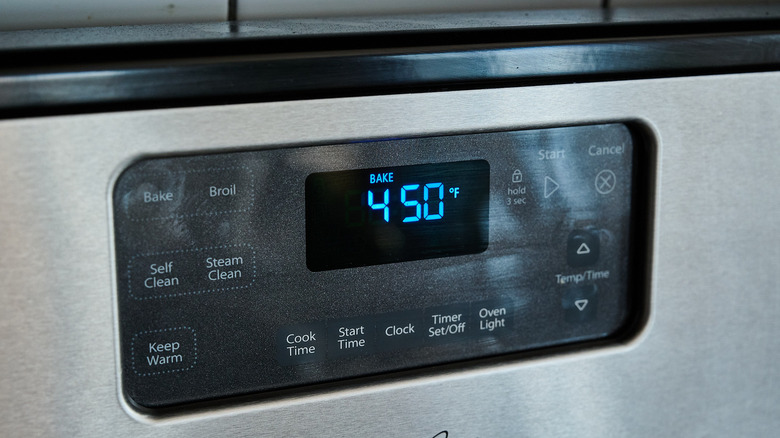 heating the oven to 450 degrees
