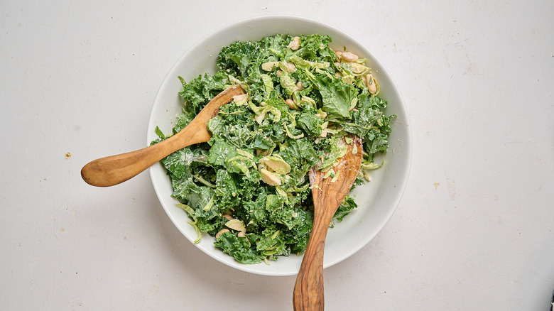 salad tossed in a large bowl
