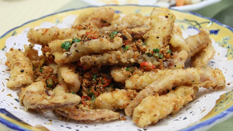 salt and pepper squid on a plate