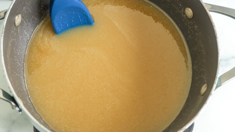 caramel syrup in a pot