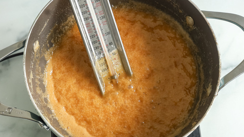 caramel syrup in a pot