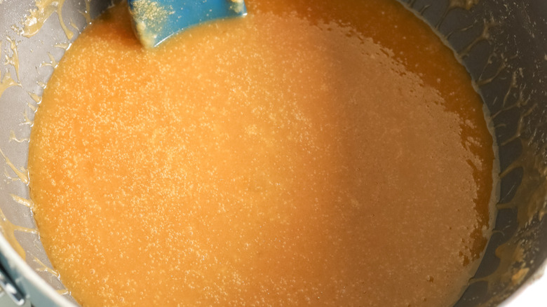 caramel syrup in a pot