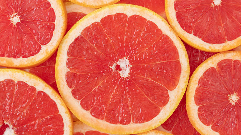 Slices of grapefruit