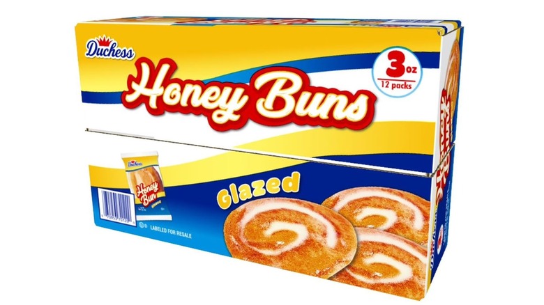 A package of Honey Buns snacks on white background
