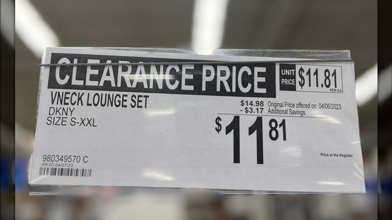 Sam's Club Clearance price tag
