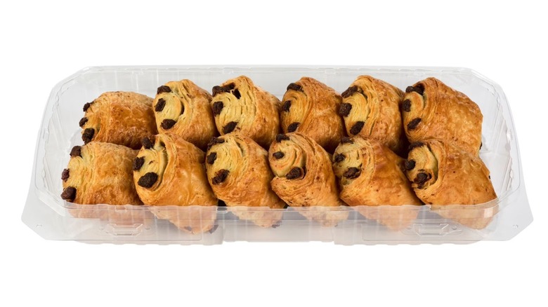 Box of Member's Mark Chocolate Croissants from Sam's Club on white background