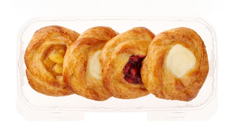 Member's Mark Danish Variety Pack with cheese, apple, and cherry Danishes on white background