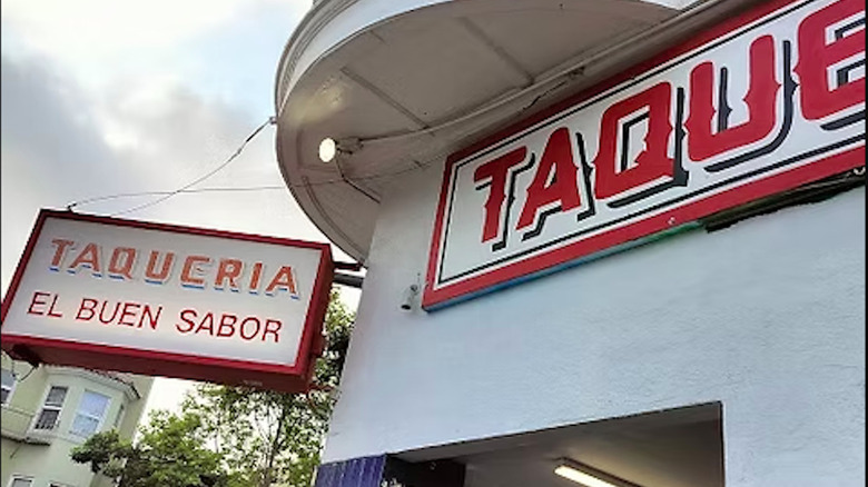 The sign outside Taqueria El Buen Sabor