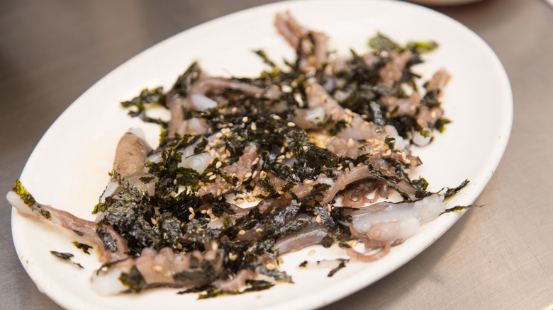 plate of prepared sannakji
