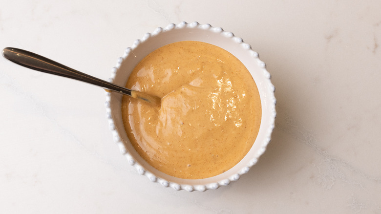 peanut dipping sauce in bowl