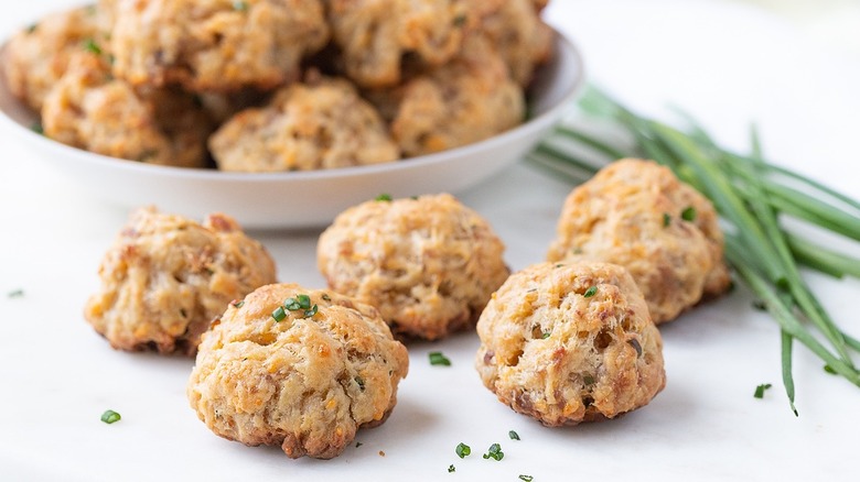 sausage meatballs and chives
