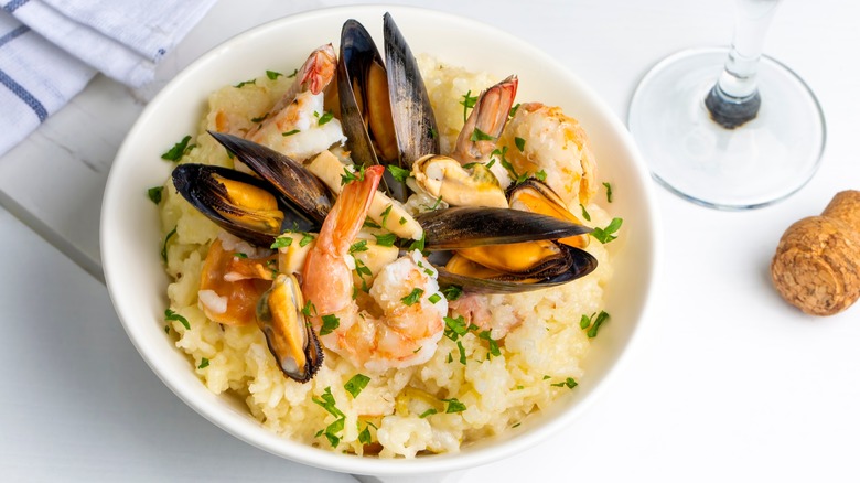Risotto with shrimp and mussels