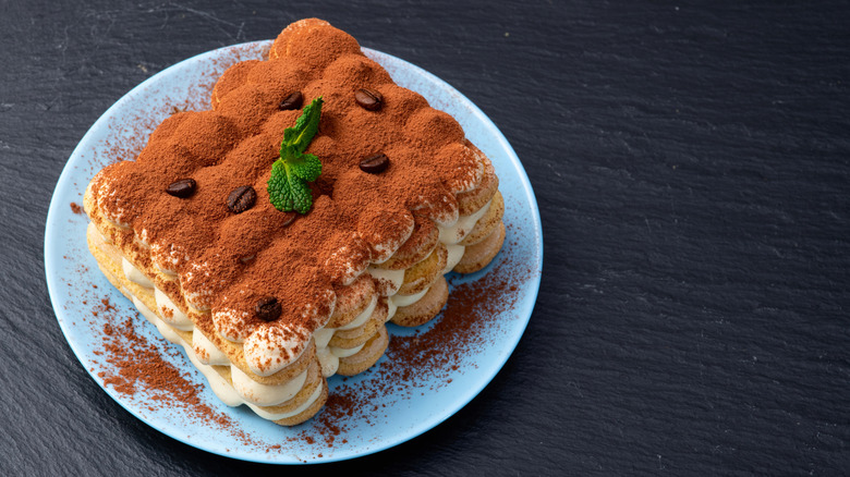 a slice of coffee tiramisu