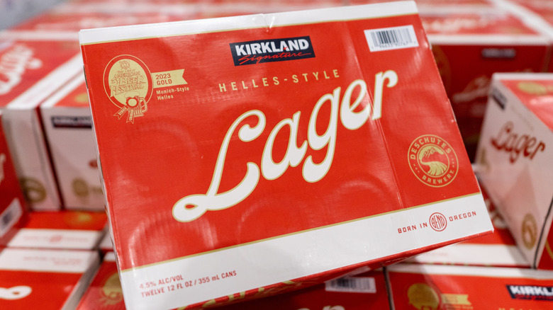 multiple 12-packs of Costco Kirkland Lager beer