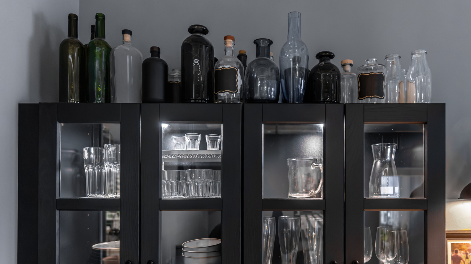 Say Goodbye To Your Cluttered, Small Kitchen By Repurposing A Stylish Bar Cabinet