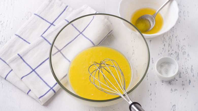 melted butter with whisk