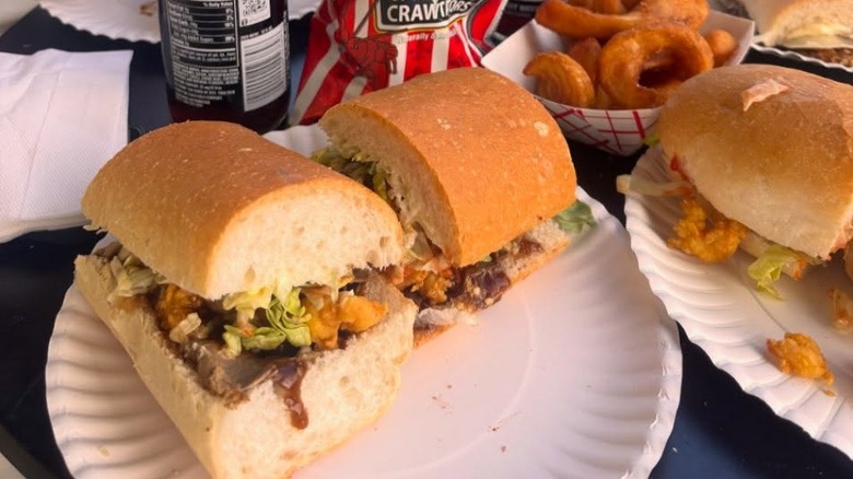Shrimp po boys at Domilise's
