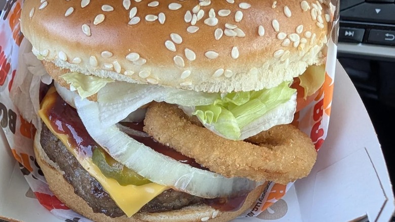 Rodeo Whoper with onion rings and Whopper toppings