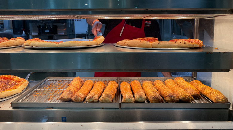 chicken bake and pizzas at the costco food court