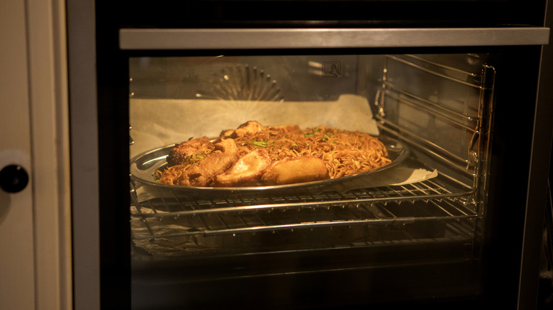 food warming in oven