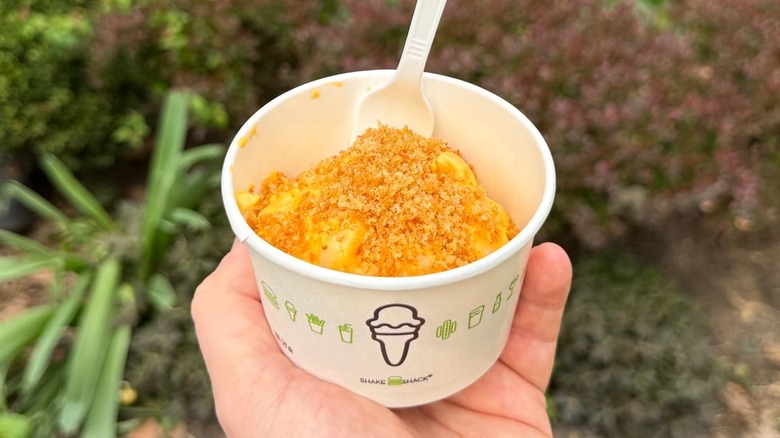 A close-up of Mac & Cheese from Shake Shack
