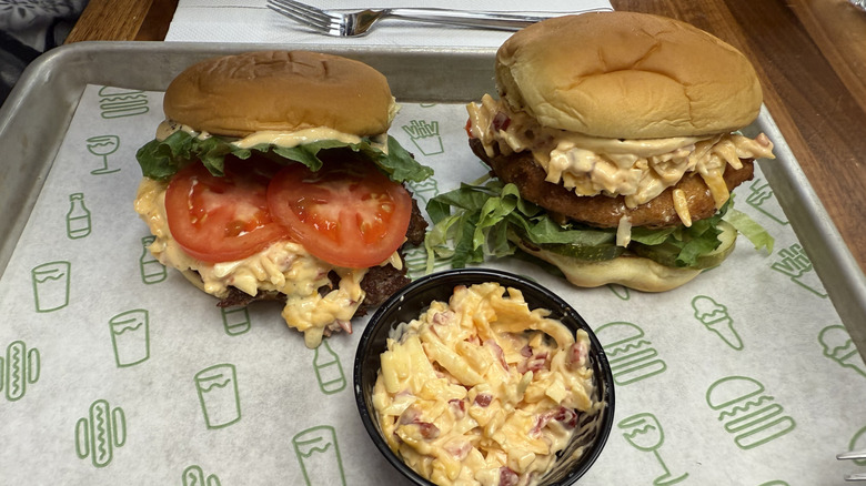 Clubhouse Pimento Cheese menu on a tray