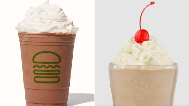 Chocolate milkshakes from Shake Shack and Steak 'n Shake